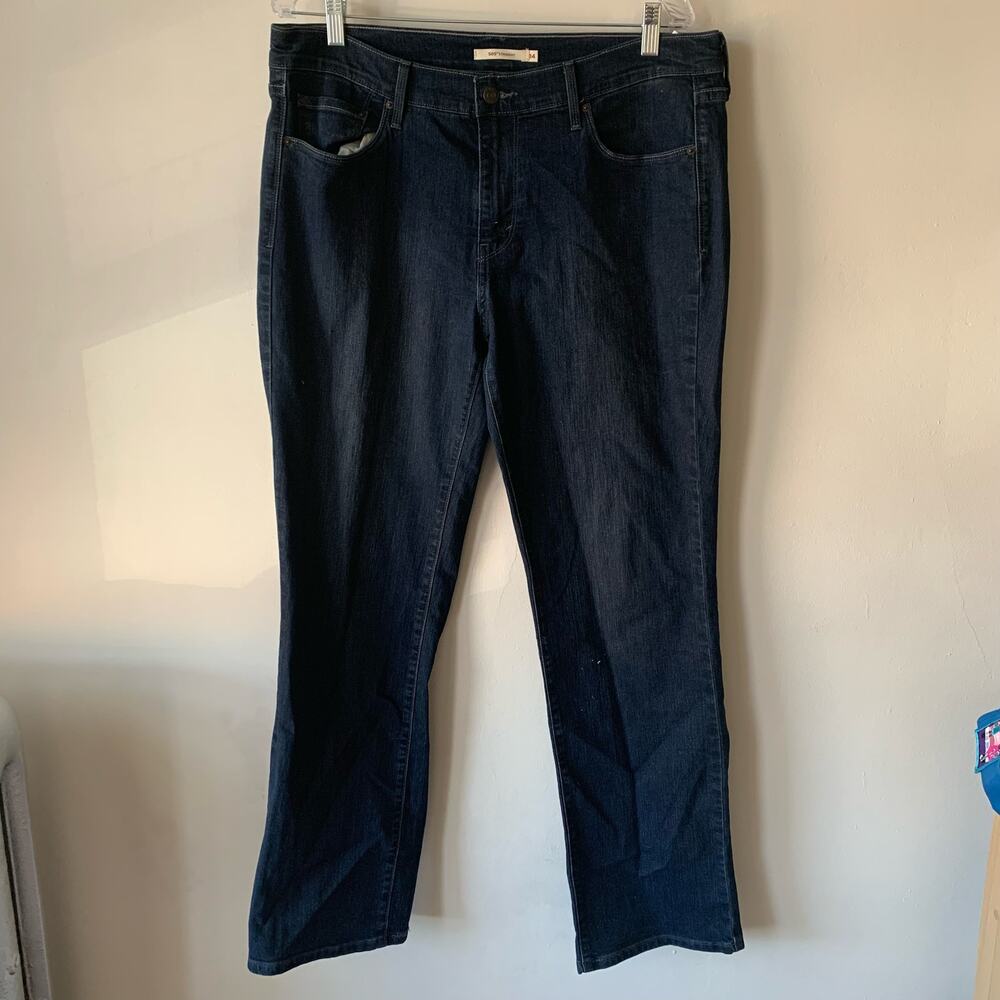 Size 14 Dark Denim Wash Levi’s 505 Straight Leg Jeans - Picture 3 of 7